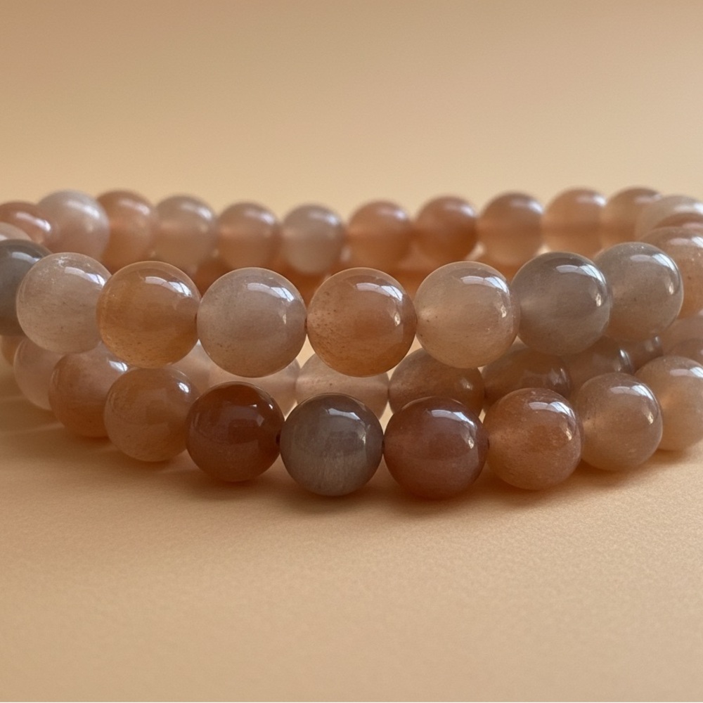 Elegant Golden Sunstone Beaded Bracelet, Authentic Crystal Bracelet